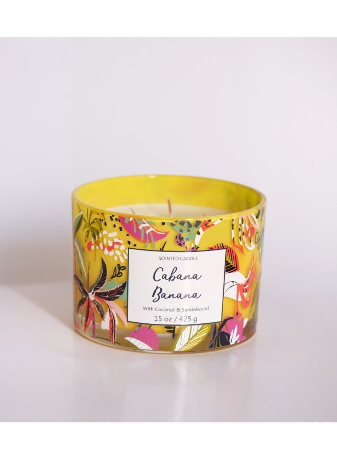 IRIS CELESTE Cabana Banana Jar Candle 425grams - 3 wick Scented candle 15oz  | 50 hrs burn-time | Perfect for Gifting, Home Décor, Parties & Room Perfuming | Ideal for Living room and Office Décor - Image 3
